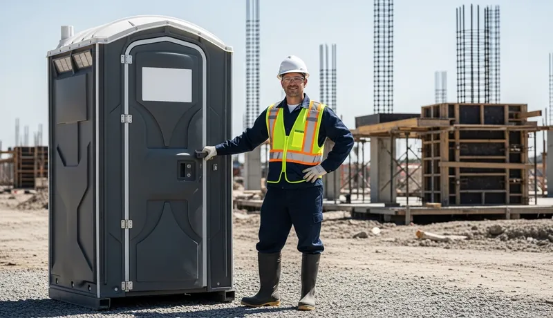 Porta potty on a construction site